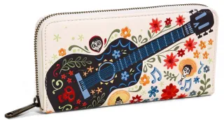 Portefeuille zippé Coco Guitare Floral Brodé Loungefly