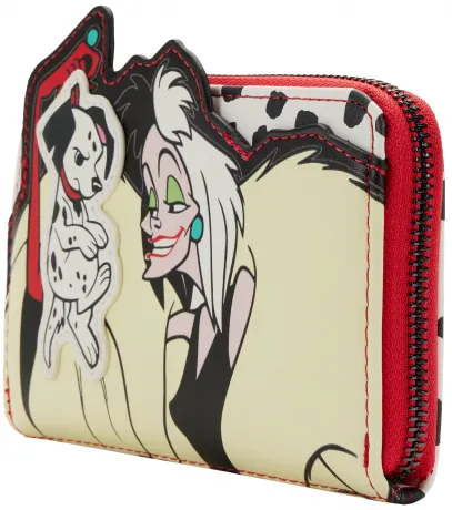 Portefeuille zippé Cruella d&#039;Enfer Villains Scène Loungefly