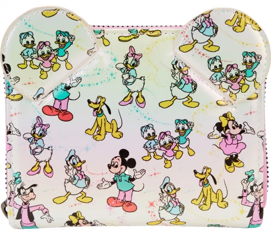 Portefeuille zippé Disney 100 Mickey et ses Amis Iridescent impression Intégrale Loungefly