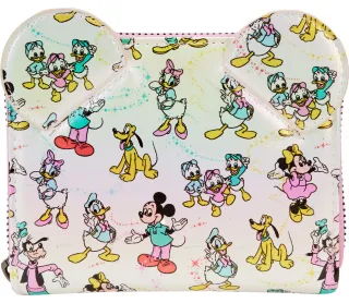 Portefeuille zippé Disney 100 Mickey et ses Amis Iridescent impression Intégrale Loungefly