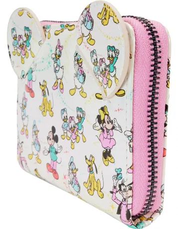 Portefeuille zippé Disney 100 Mickey et ses Amis Iridescent impression Intégrale Loungefly