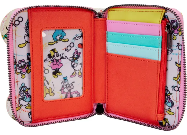 Portefeuille zippé Disney 100 Mickey et ses Amis Iridescent impression Intégrale Loungefly