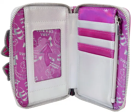 Portefeuille zippé Disney 100 Platine Chat du Cheshire Cosplay Loungefly