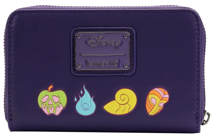 Portefeuille zippé Disney Villains dans le noir Loungefly