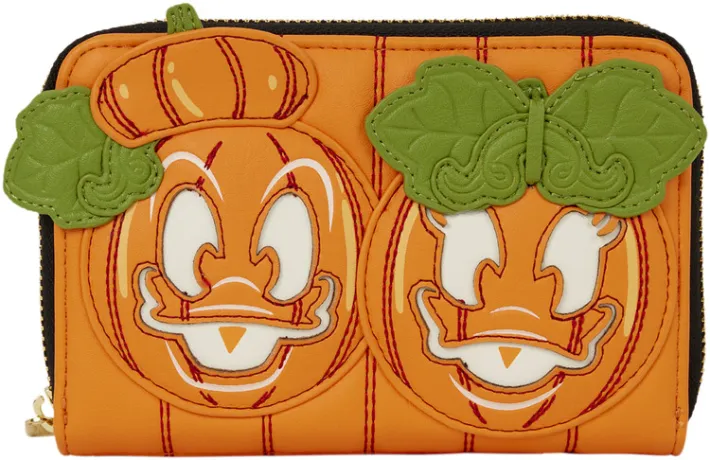 Portefeuille zippé Donald &amp; Daisy Jack-o&#039;-Lantern Glow Loungefly