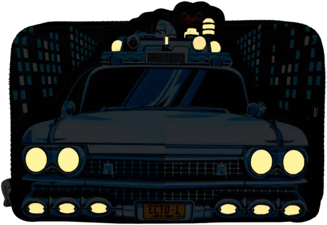 Portefeuille zippé Ecto-1 Glow Loungefly