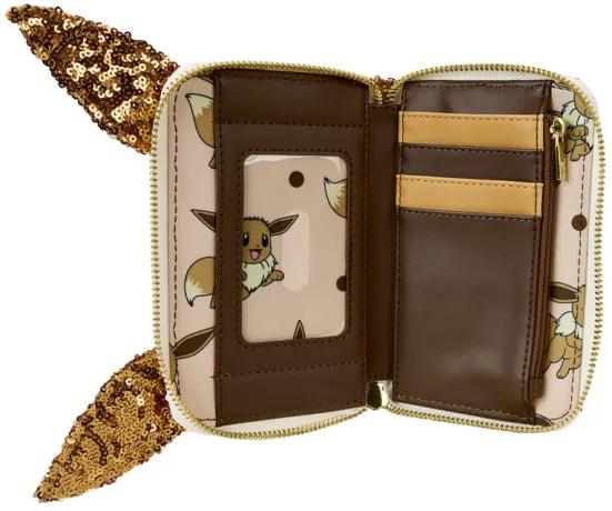 Portefeuille zippé Evoli Sequin Cosplay Loungefly