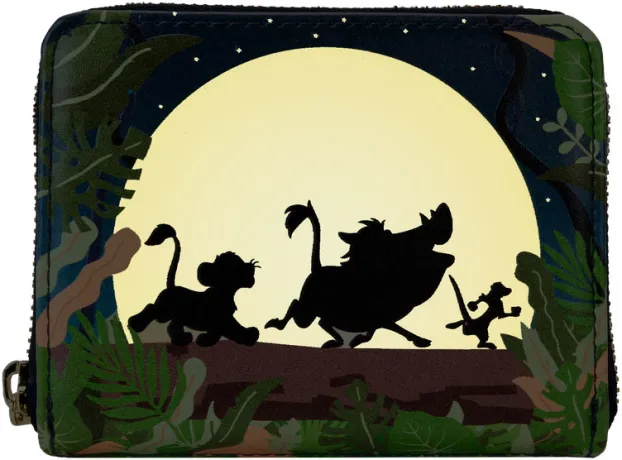 Portefeuille zippé Glow 30ème Anniversaire Hakuna Matata Silhouette Loungefly