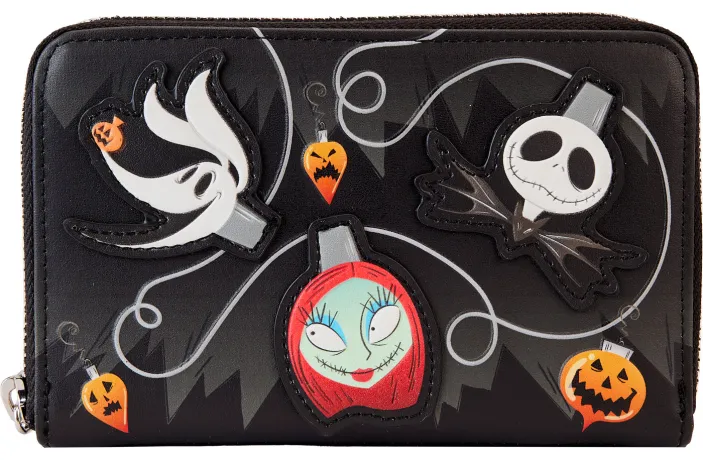 Portefeuille zippé Guirlandes de Noël Glow Loungefly