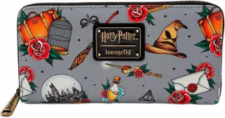 Portefeuille zippé Tatouages Reliques Impression Intégrale Loungefly