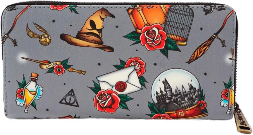 Portefeuille zippé Tatouages Reliques Impression Intégrale Loungefly