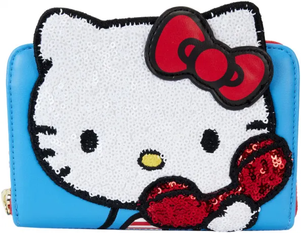 Portefeuille zippé Hello Kitty 50ème Anniversaire Téléphone Sequin Loungefly