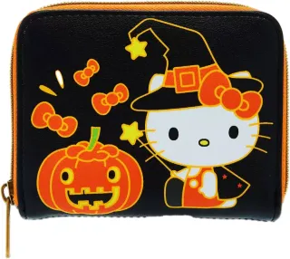Portefeuille zippé Hello Kitty Citrouille Halloween Loungefly