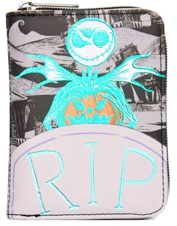 Portefeuille zippé Jack RIP Glow Loungefly