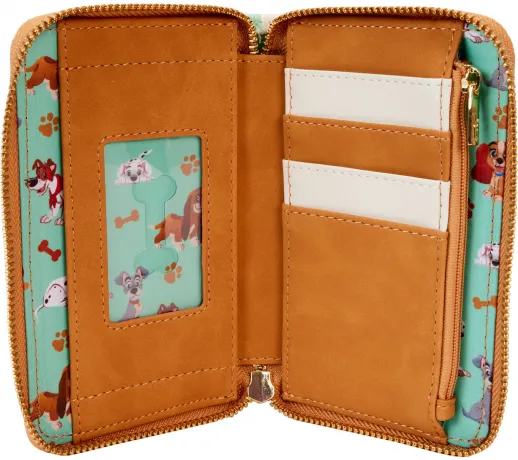 Portefeuille zippé J&#039;aime les chiens de Disney Niche pour chien Lenticulaire Loungefly