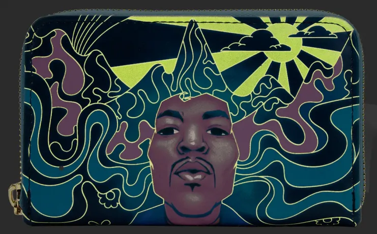 Portefeuille zippé Jimi Hendrix Paysage Psychédélique Glow Loungefly