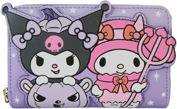 Portefeuille zippé Kuromi &amp; My Melody Glow Loungefly