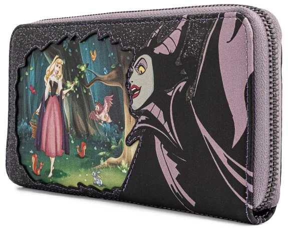 Portefeuille zippé La Belle au Bois Dormant Villains Scène Maléfique Loungefly