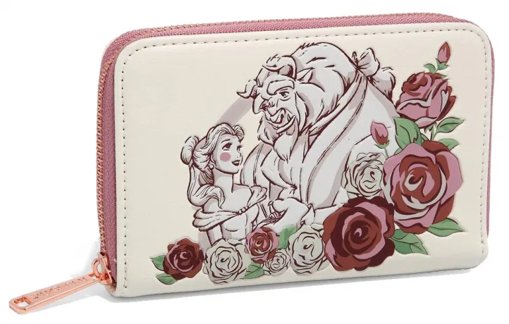 Portefeuille zippé La Belle et la Bête Portrait Floral Loungefly