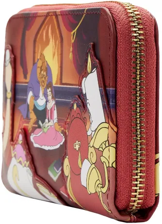 Portefeuille zippé La Belle et la Bête Scène Devant la Cheminée Loungefly