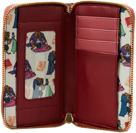 Portefeuille zippé La Belle et la Bête Scène Devant la Cheminée Loungefly