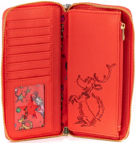 Portefeuille zippé Le Grinch aime Noël Loungefly