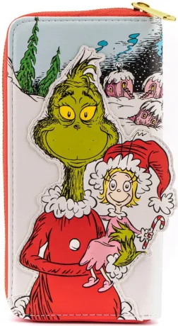 Portefeuille zippé Le Grinch aime Noël Loungefly