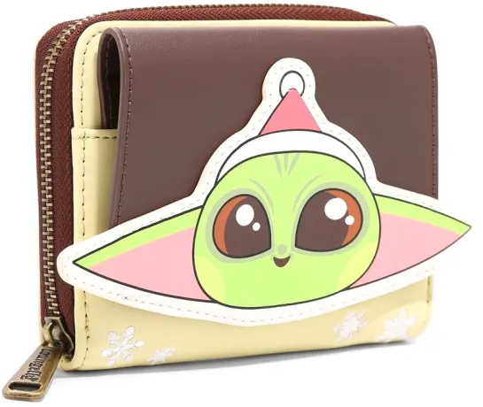Portefeuille zippé Le Mandalorien Grogu Noël Cosplay Loungefly