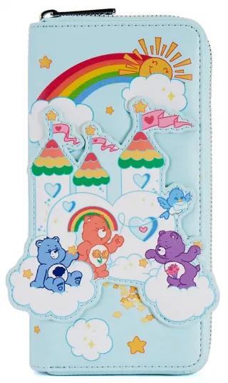 Portefeuille zippé Les Bisounours 40ème Anniversaire Care A Lot Castle Loungefly