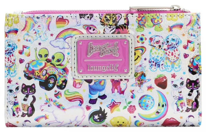 Portefeuille à rabat Lisa Frank Impression Intégrale Iridescent Loungefly