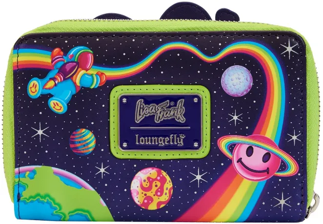 Portefeuille zippé Lisa Frank Tour Extraterrestre Cosmique Glow Loungefly