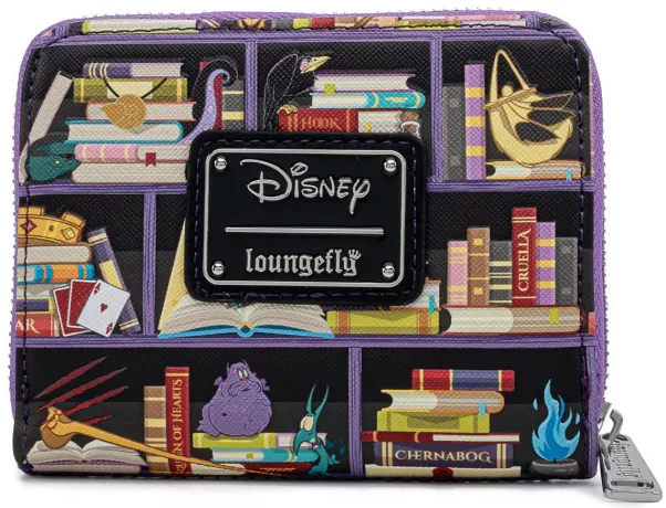 Portefeuille zippé Livres des Villains de Disney Loungefly