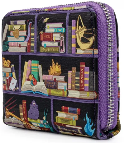 Portefeuille zippé Livres des Villains de Disney Loungefly