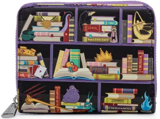Portefeuille zippé Livres des Villains de Disney Loungefly