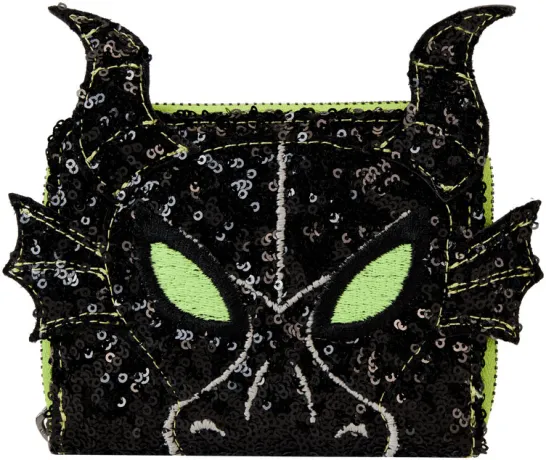 Portefeuille zippé Maléfique Dragon Sequin Cosplay Loungefly