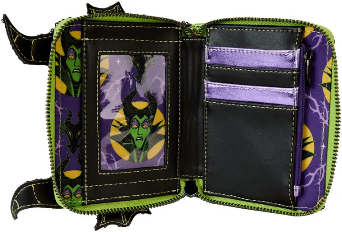 Portefeuille zippé Maléfique Dragon Sequin Cosplay Loungefly