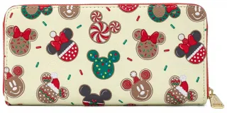 Portefeuille zippé Mickey et Minnie Mouse Biscuits de Noël Loungefly
