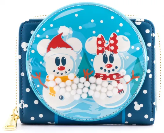 Portefeuille zippé Boule à Neige Mickey et Minnie Mouse Loungefly