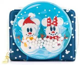 Portefeuille zippé Boule à Neige Mickey et Minnie Mouse Loungefly