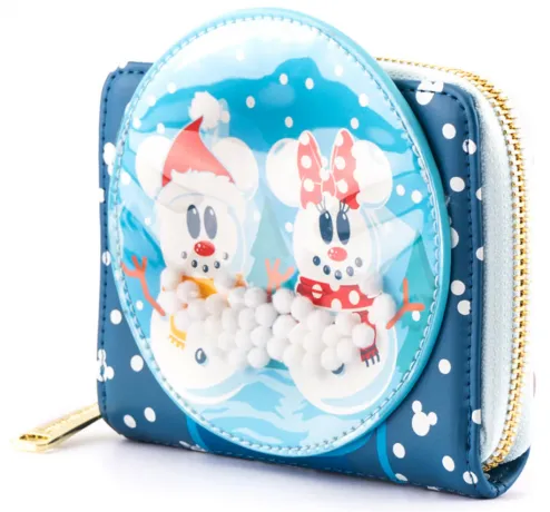Portefeuille zippé Boule à Neige Mickey et Minnie Mouse Loungefly
