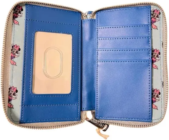 Portefeuille zippé Mickey et Minnie Mouse patinent sur la glace Loungefly