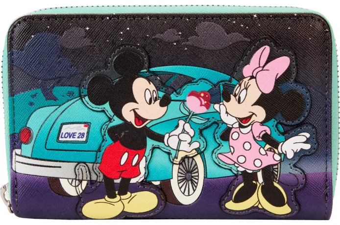 Portefeuille zippé Mickey et Minnie Rencard Ciné-parc Lenticulaire Loungefly