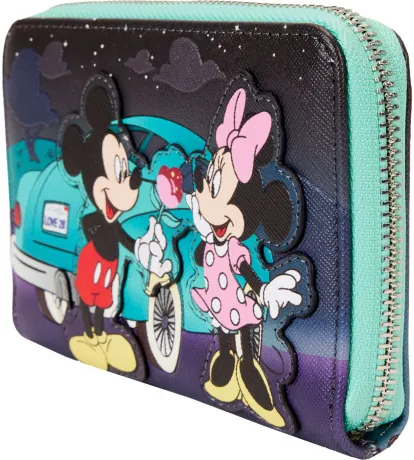 Portefeuille zippé Mickey et Minnie Rencard Ciné-parc Lenticulaire Loungefly