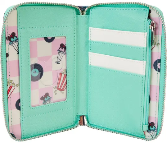 Portefeuille zippé Mickey et Minnie Rencard Ciné-parc Lenticulaire Loungefly