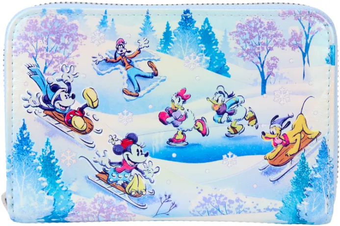 Portefeuille zippé Mickey et ses Amis Hiver scène Loungefly