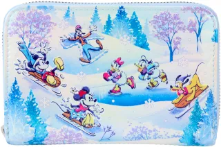 Portefeuille zippé Mickey et ses Amis Hiver scène Loungefly