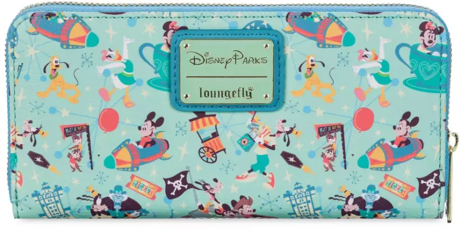 Portefeuille zippé Mickey et ses Amis Jouent dans le Parc Loungefly