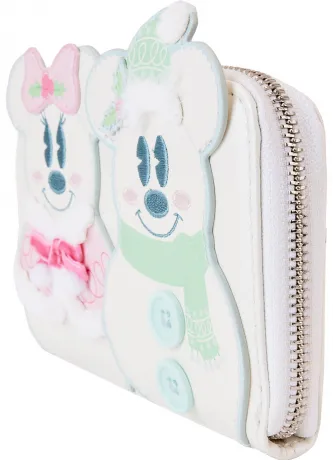 Portefeuille zippé Mickey &amp; Minnie Bonhomme de neige Pastel Loungefly