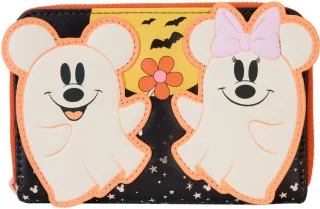 Portefeuille zippé Mickey &amp; Minnie Floral Fantôme Glow Loungefly