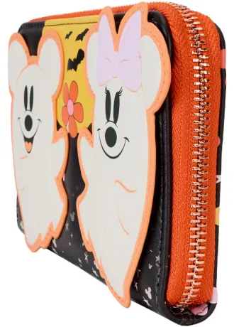 Portefeuille zippé Mickey &amp; Minnie Floral Fantôme Glow Loungefly